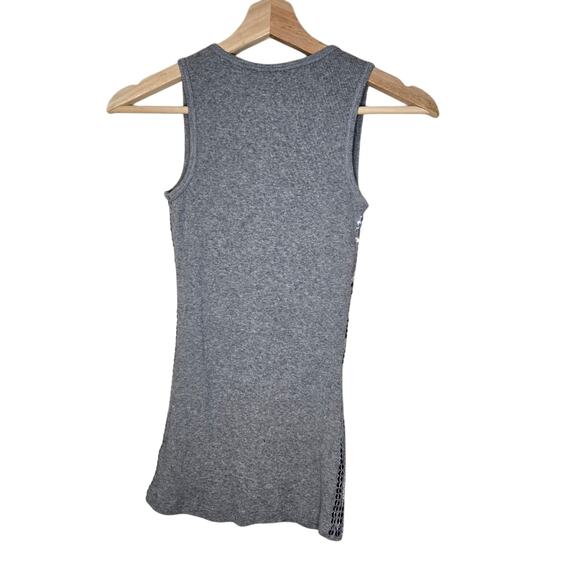Poof Gray Tank Top/Muscle Shirt Silver Sequins Small \0065 - Picture 3 of 7